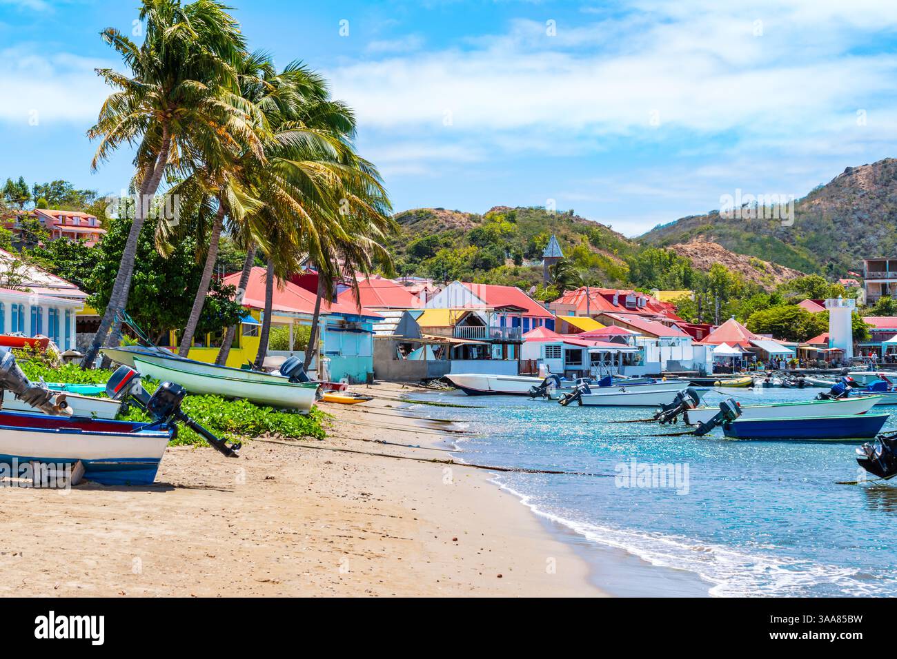 Plage au Port de Terre-de-Haut, Guadeloupe Banque D'Images