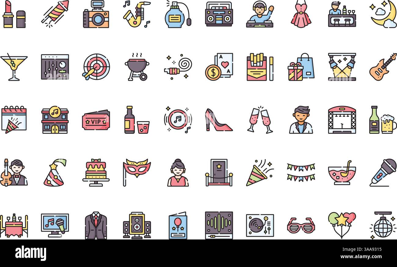 Collection d'icônes vectorielles de haute qualité avec contour modifiable. Idéal pour les projets professionnels et créatifs Illustration de Vecteur