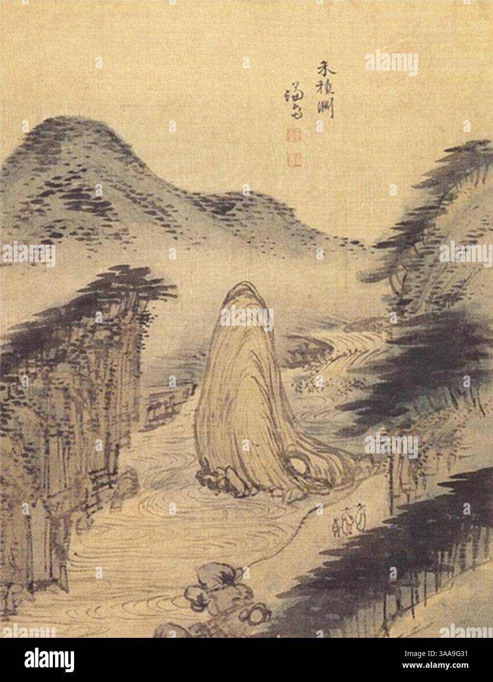 Hwajeokyeon dessiné par Jeong Seon. Banque D'Images Hwajeokyeon dessiné par Jeong Seon. Banque D'Images