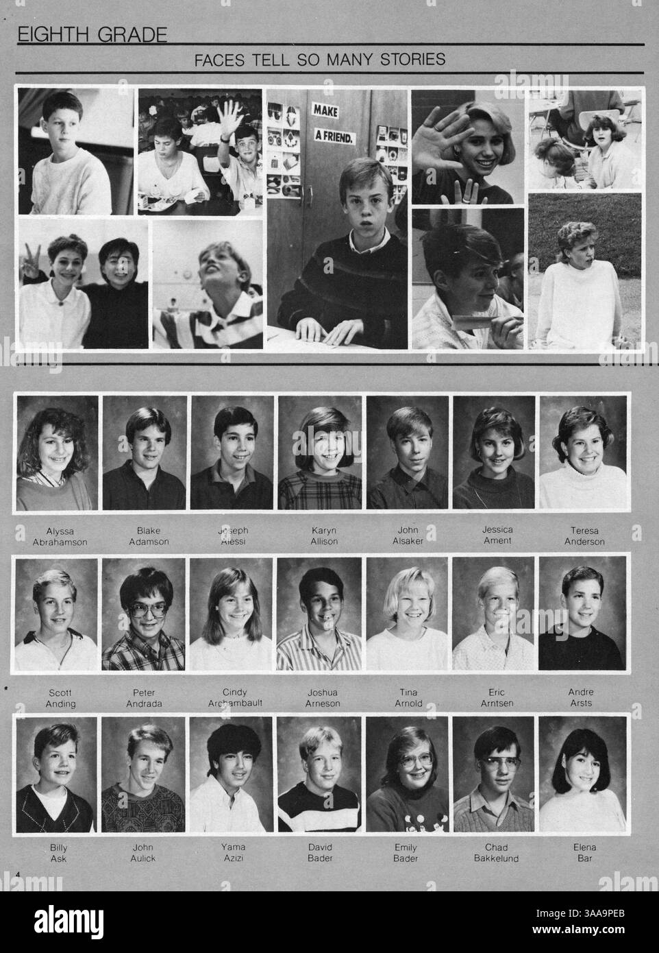 Cet annuaire du collège postsecondaire pour 1987 documente les activités, les réussites académiques, les faits saillants sportifs et les interactions enseignant-élève à Minnetonka Junior High School au cours de l'année scolaire 1986-1987. Banque D'Images
