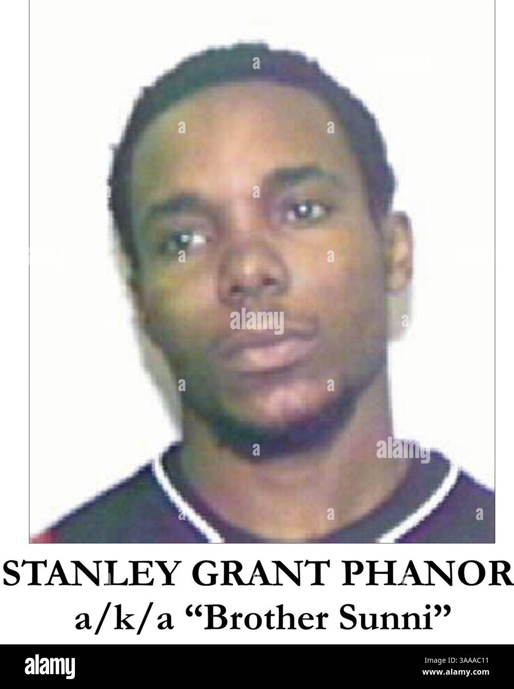 23 juin 2006 ; Chicago, il, États-Unis ; des agents anti-terroristes en Floride ont arrêté sept personnes soupçonnées de planifier des attaques contre des bureaux fédéraux à Miami et la tour Sears Tower à Chicago. Des rapports indiquent qu'aucune arme ou explosif n'a été trouvé. Photo fournie par le bureau du procureur des États-Unis montrant STANLEY GRANT PHANOR. Phanor a été arrêté jeudi à Miami dans un complot présumé contre la Sears Tower à Chicago et un bâtiment fédéral à Miami. Six individus, dont Phanor, ont été arrêtés à Miami lorsque les autorités ont envahi un entrepôt dans la région de Liberty City. Un septième était arres Banque D'Images