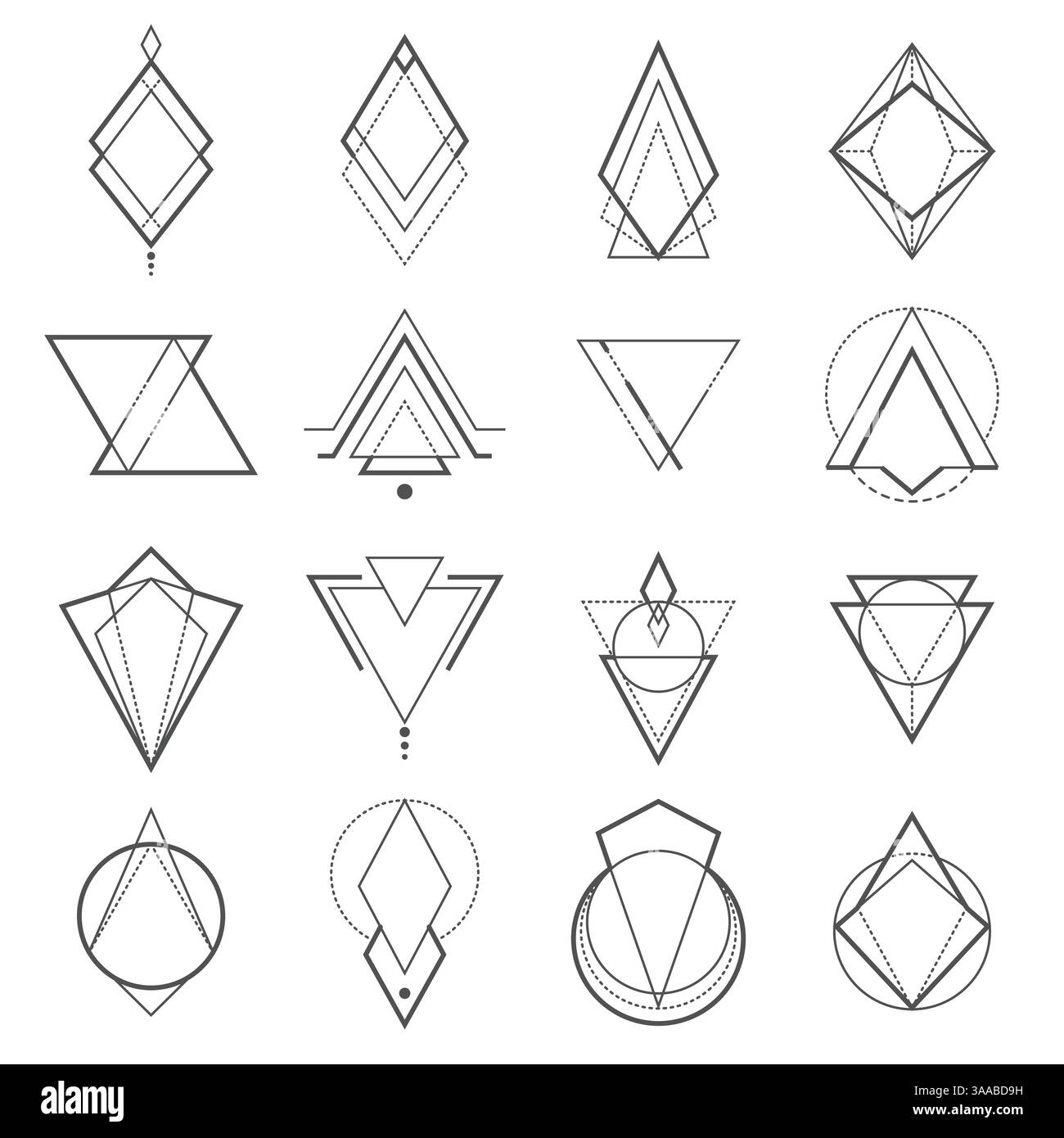 Ensemble d'éléments géométriques minimalistes. Collection de symboles géométriques. Illustration vectorielle Illustration de Vecteur