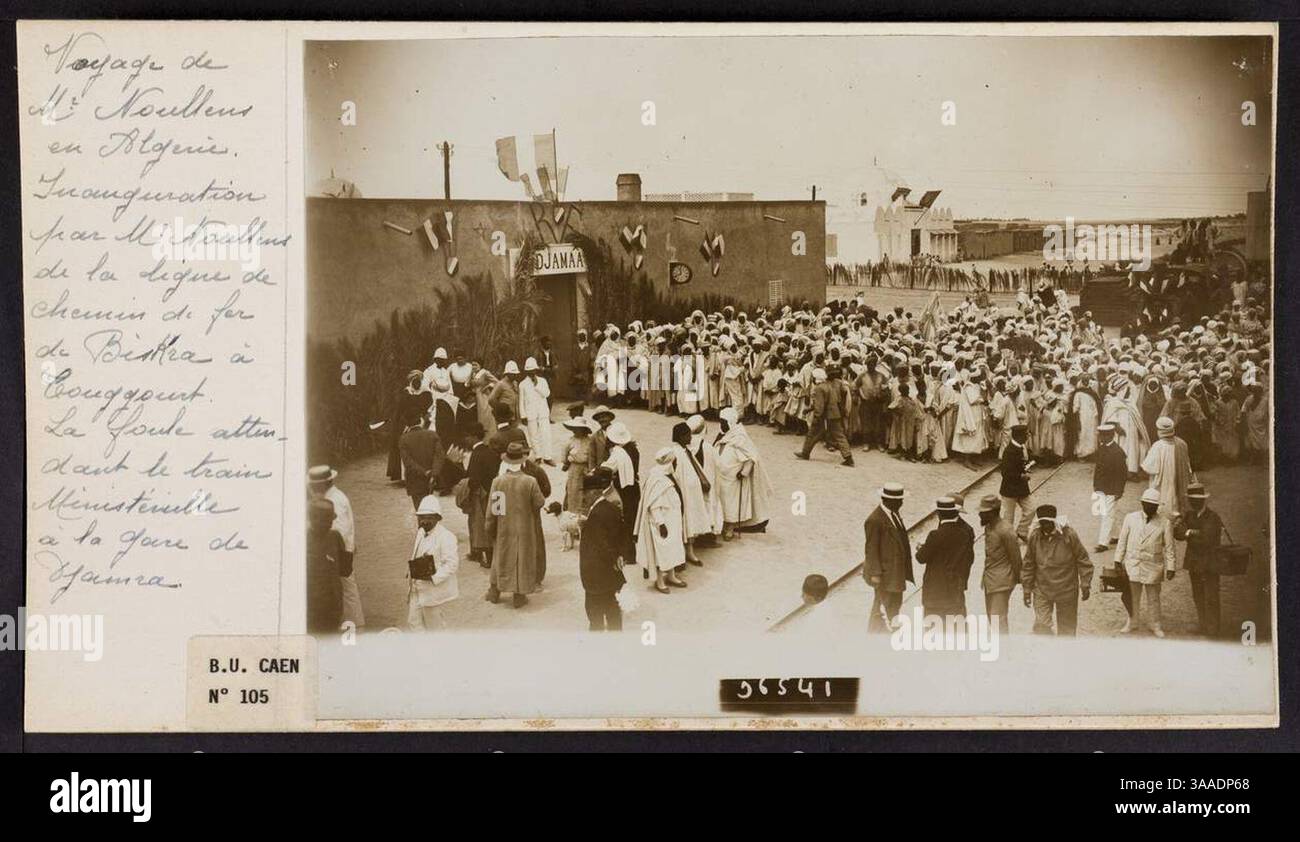 Inauguration de la ligne Biskra a Touggourt, Gare de Djamaa. Banque D'Images