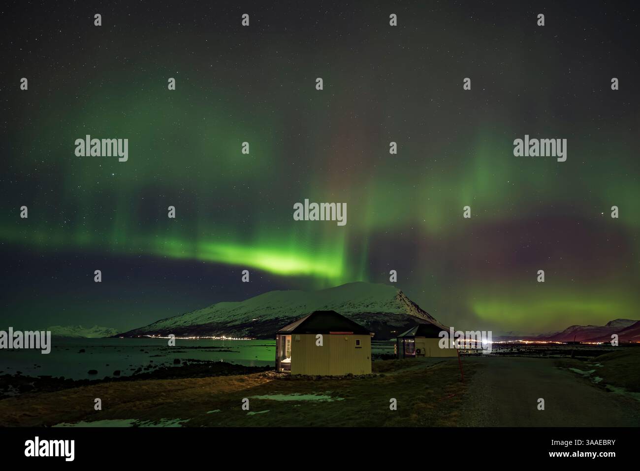 CABANE IGLOO, LYNGEN NORTH, ROTSUND, NORVÈGE Banque D'Images