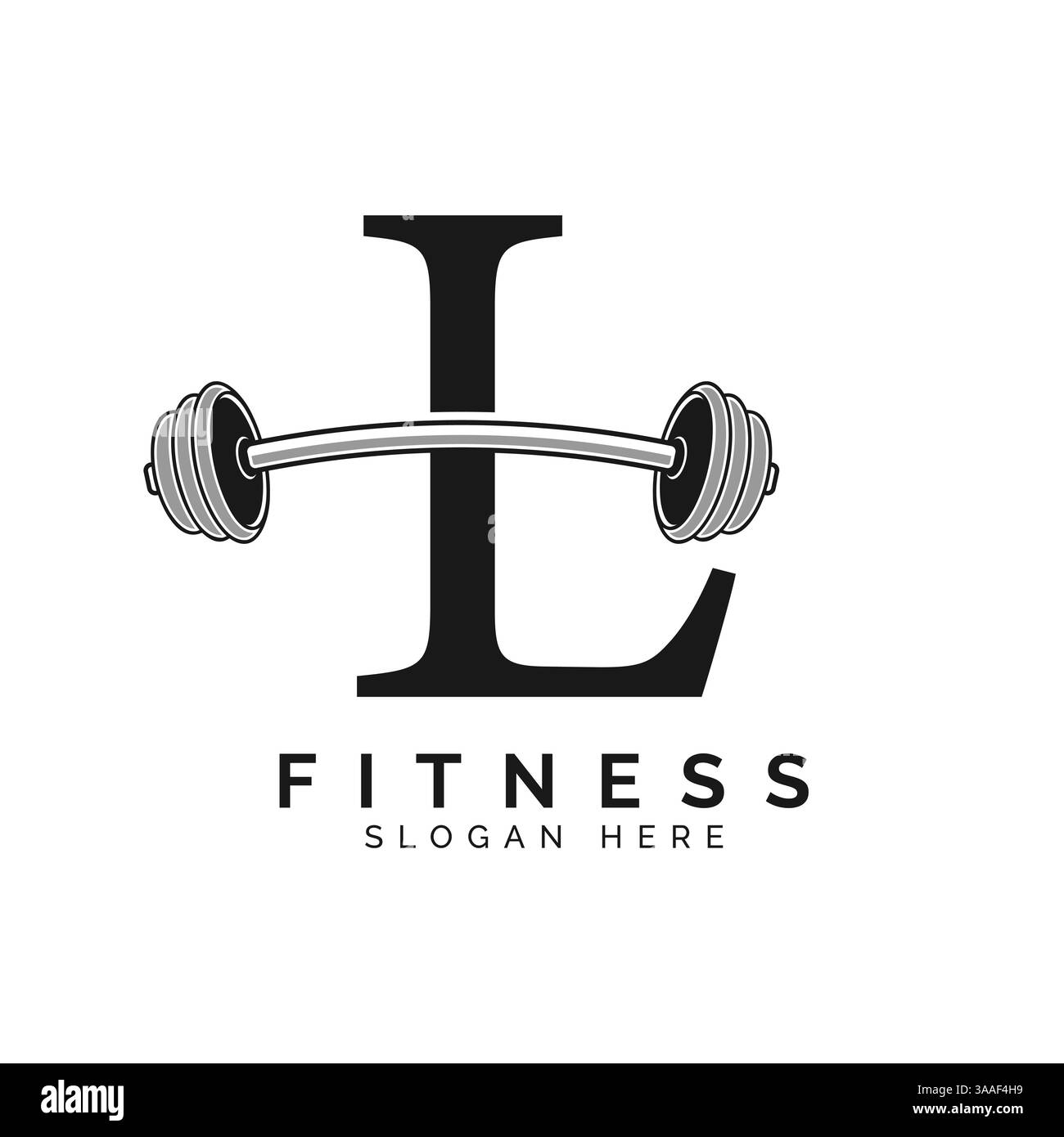 Logo lettre l Gym. Icône de symbole barre alphabet L. Illustration de Vecteur