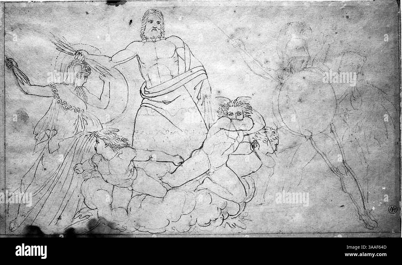 Ingres - mi.867.4157, scène mythologique. Banque D'Images