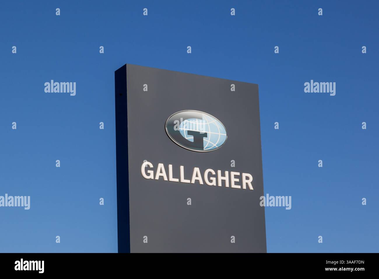 Rolling Meadows, Illinois, États-Unis - 27 mars 2022 : signe de Gallagher à leur siège social mondial à Rolling Meadows, Illinois Banque D'Images