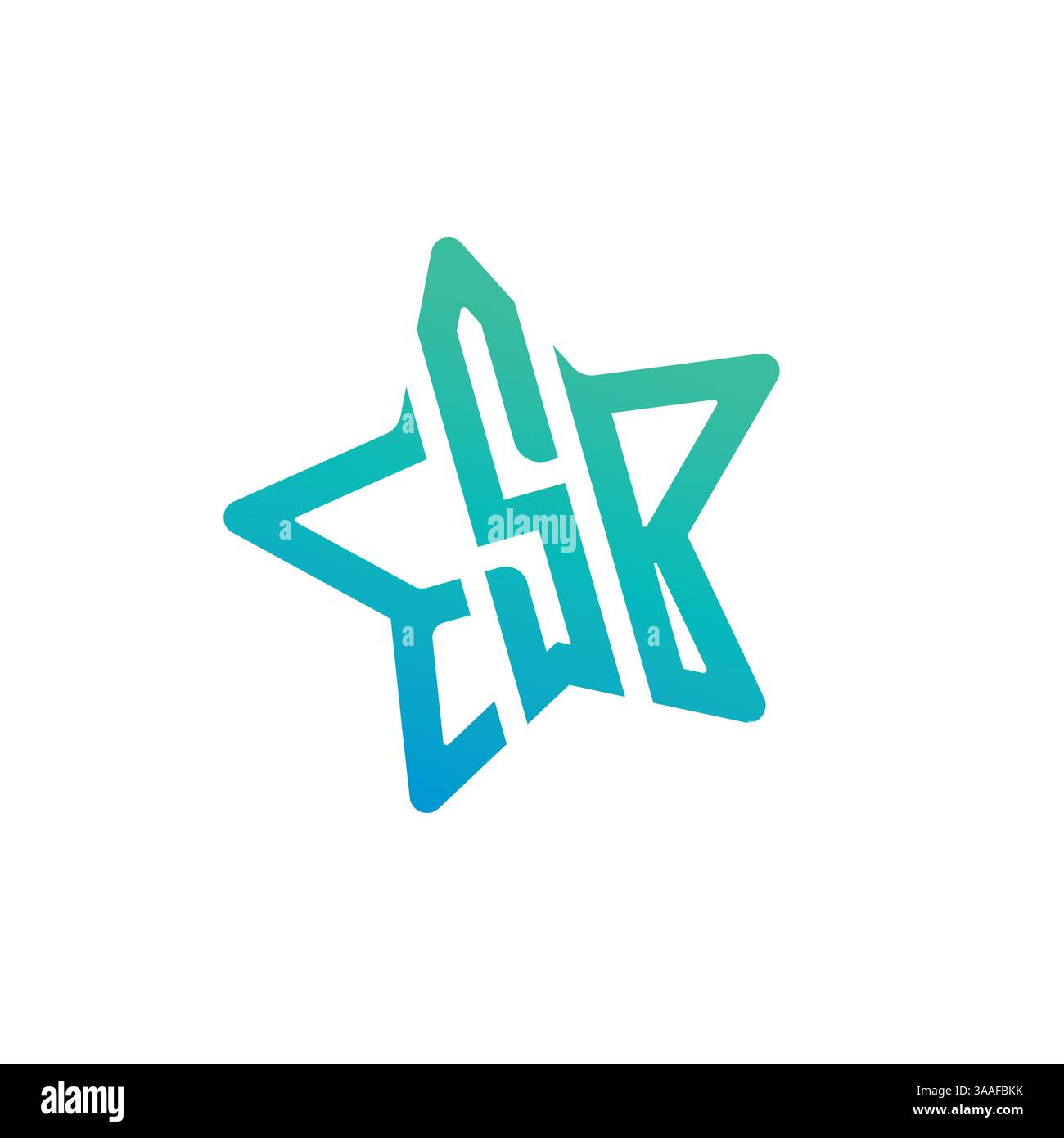 Logo ESB monogramme en forme d'étoile audacieux avec dégradé bleu à sarcelle moderne. Parfait pour la marque, l'esport, le divertissement et les industries créatives. Illustration de Vecteur