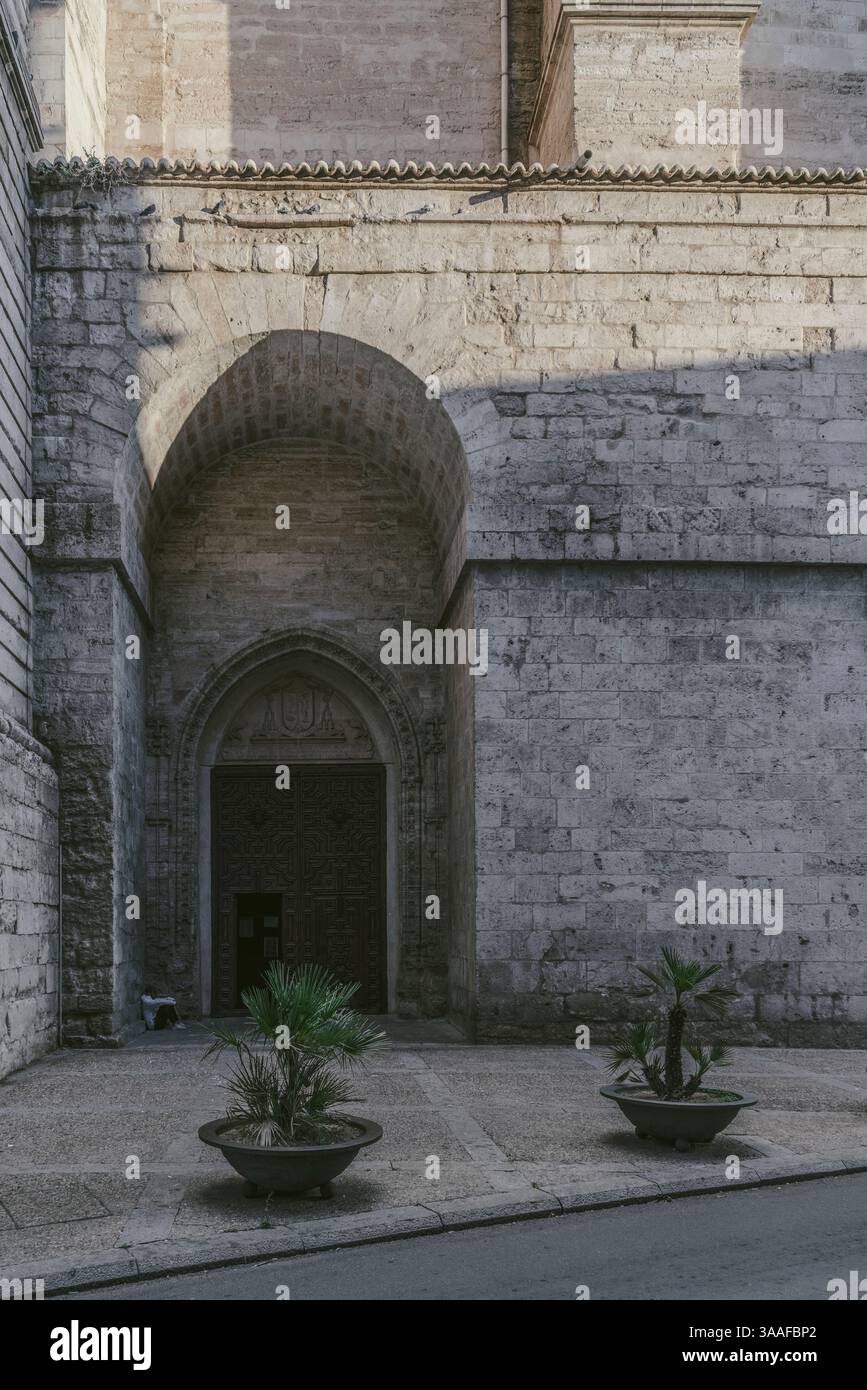 Entrée à la basilique Cathédrale notre-Dame de Santa María del Prado, patronne de Ciudad Real, Castille-la Manche, Espagne, Europe. Banque D'Images