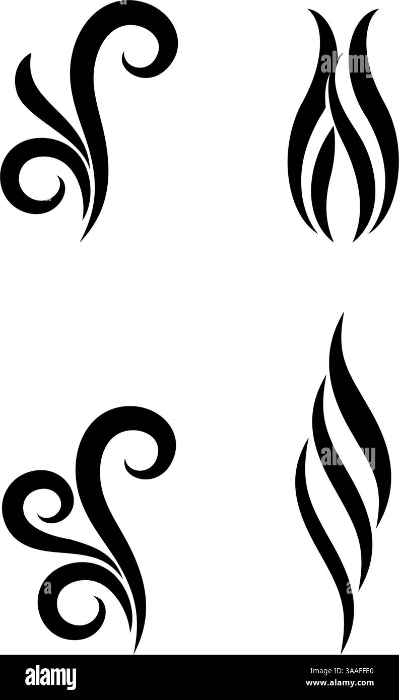 Ensemble d'éléments de flore stylisés - motif de fleurs pour le décor, ou élément isolé de bordure de cadres pour des idées décorer le corps des femmes, des hommes bras, et OTH Illustration de Vecteur