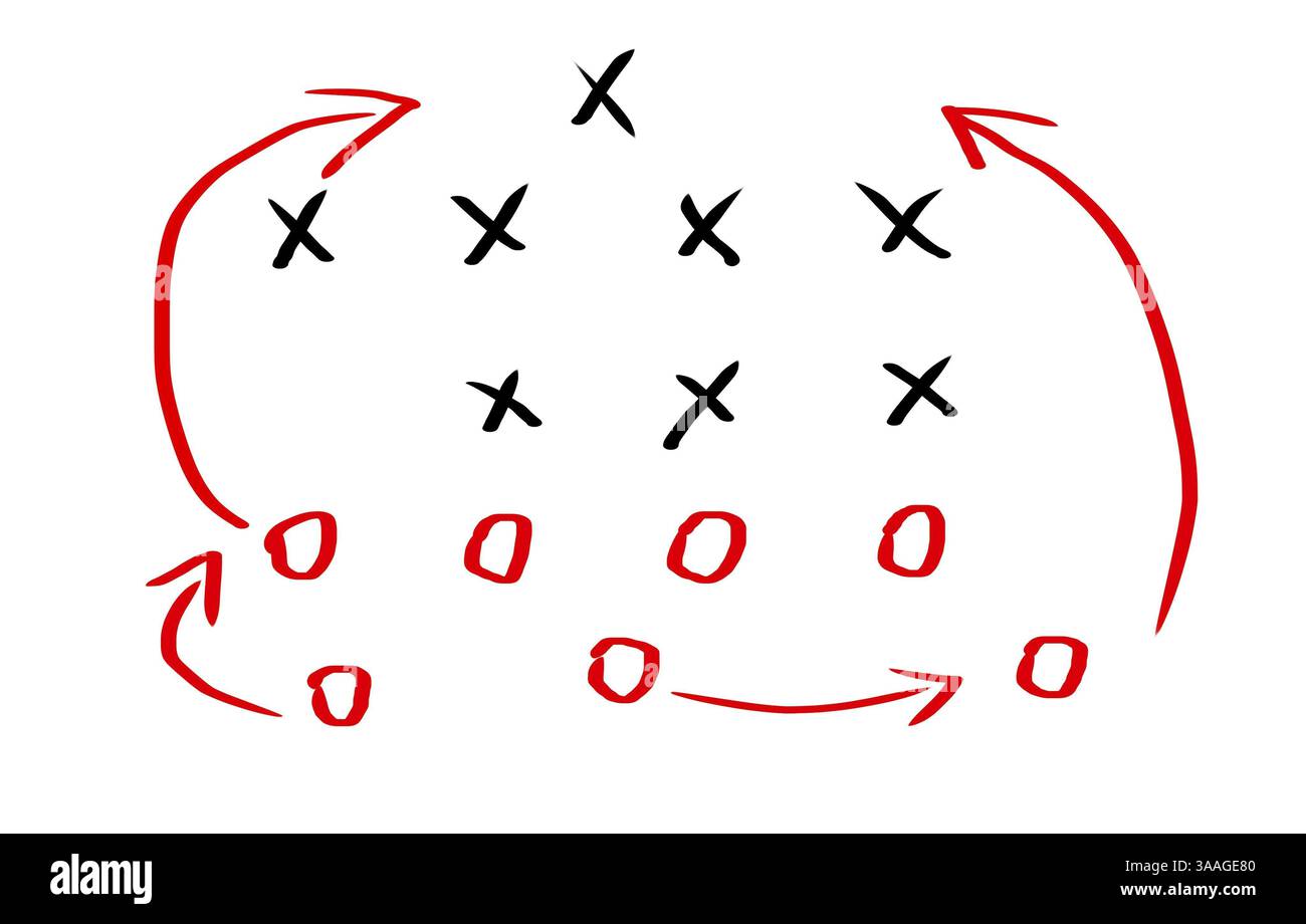 Stratégie de jeu de football sur une planche Banque D'Images