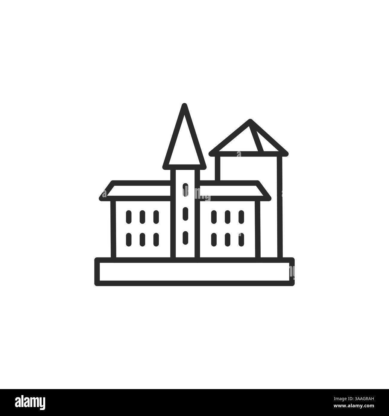 Icône du château médiéval Illustration de Vecteur