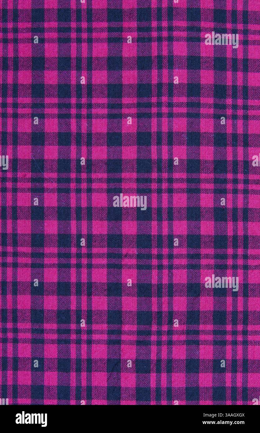 Tissu à carreaux bleu-violet, l'arrière-plan Banque D'Images