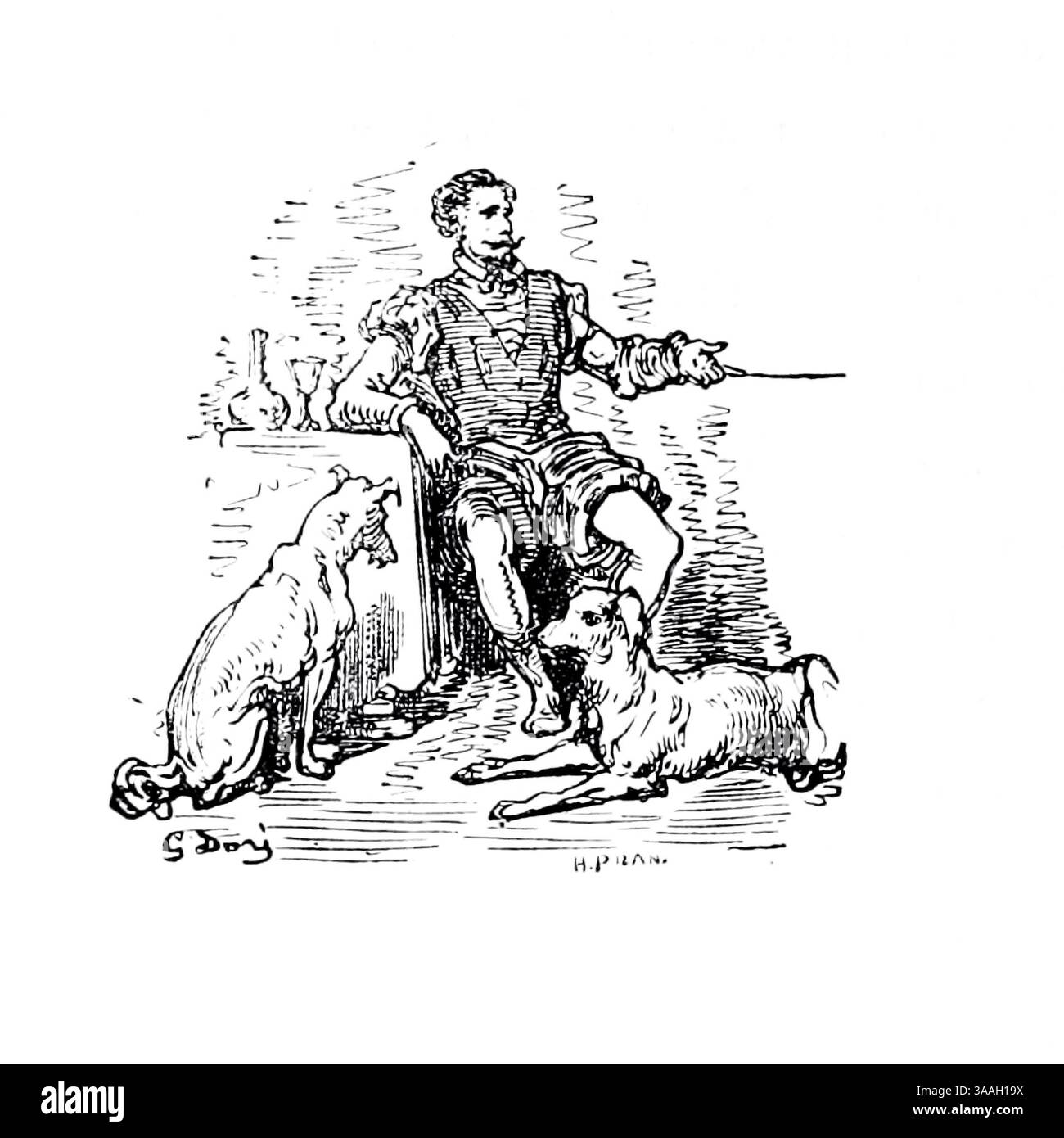 CHAPITRE XXXIV. Fin illustrée par Gostave Dore de la première partie du livre ' L'histoire de Don Quichotte ' de Cervantes Saavedra, Miguel de, 1547-1616, Doré, Gustave, 1832-1883, date de publication 1900 Éditeur New York : Hogarth Press Banque D'Images