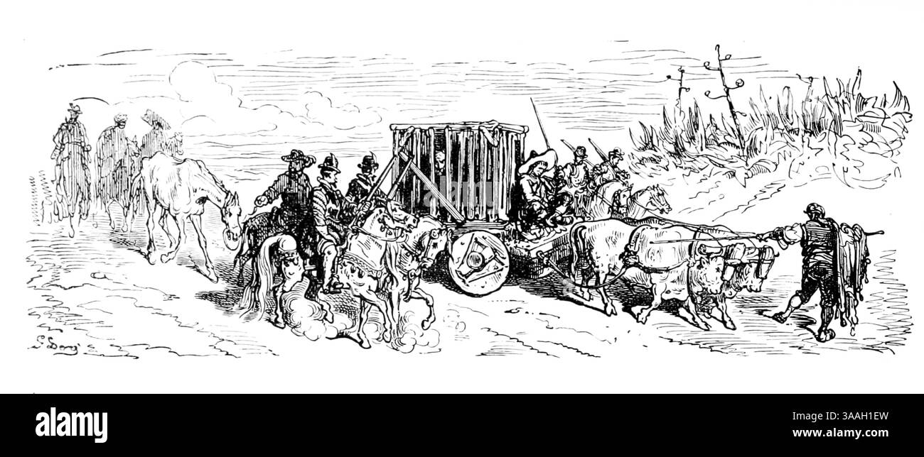 CHAPITRE XLIV. CONTENANT UNE SUITE DU DISCOURS CANONIQUE SUR LES LIVRES DE CHEVALIER-ERRANTRY, ET D'AUTRES CURIEUSES MATIÈRES. Illustré par Gostave Dore à partir de la première partie du livre ' L'histoire de Don Quichotte ' de Cervantes Saavedra, Miguel de, 1547-1616, Doré, Gustave, 1832-1883, date de publication 1900 Éditeur New York : Hogarth Press Banque D'Images