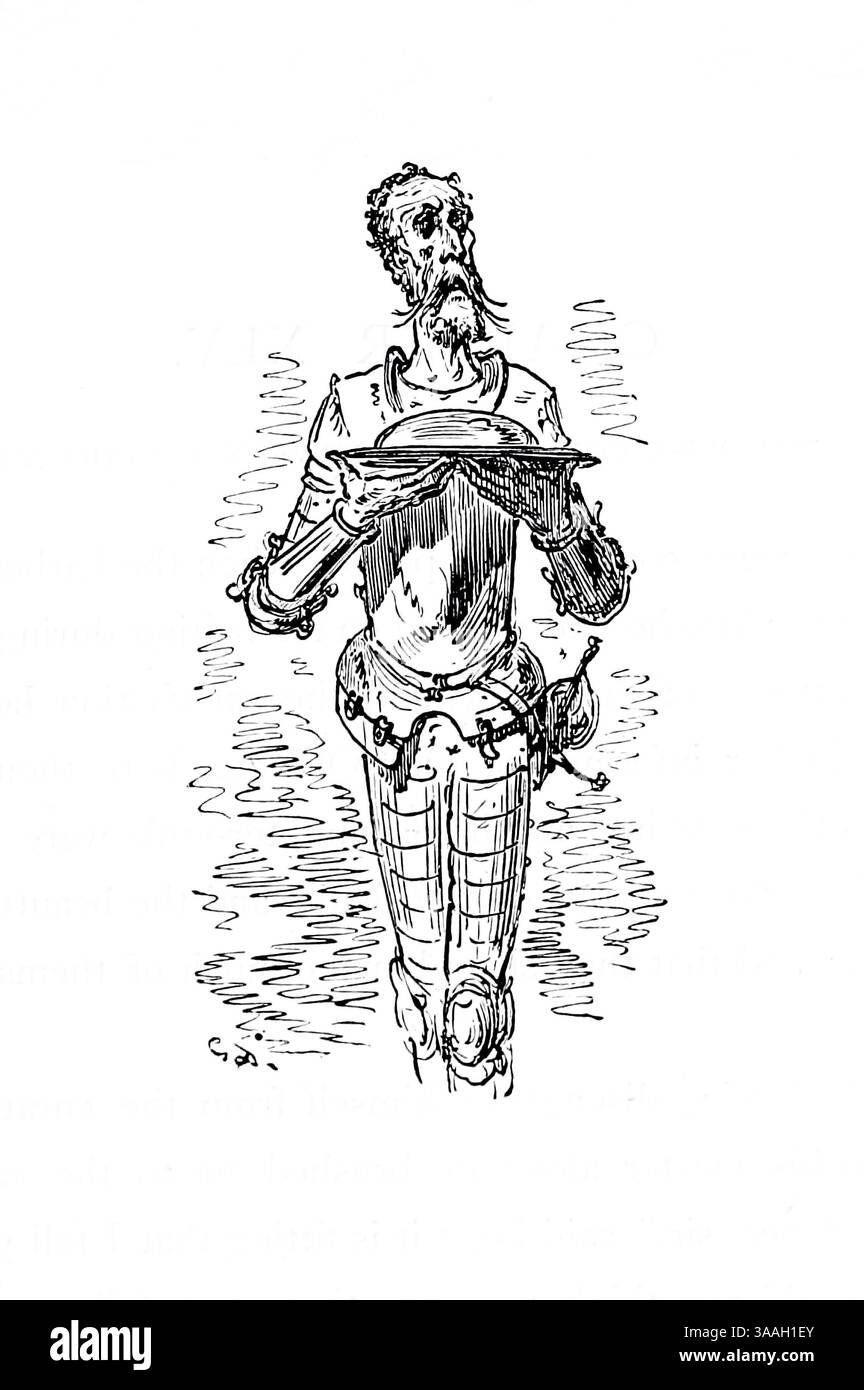 Fin du CHAPITRE XLIV. Illustré par Gostave Dore à partir de la première partie du livre ' L'histoire de Don Quichotte ' de Cervantes Saavedra, Miguel de, 1547-1616, Doré, Gustave, 1832-1883, date de publication 1900 Éditeur New York : Hogarth Press Banque D'Images