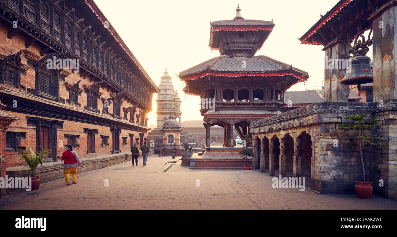 Durbar Square dans la ville de Bhaktapur, Népal Banque D'Images