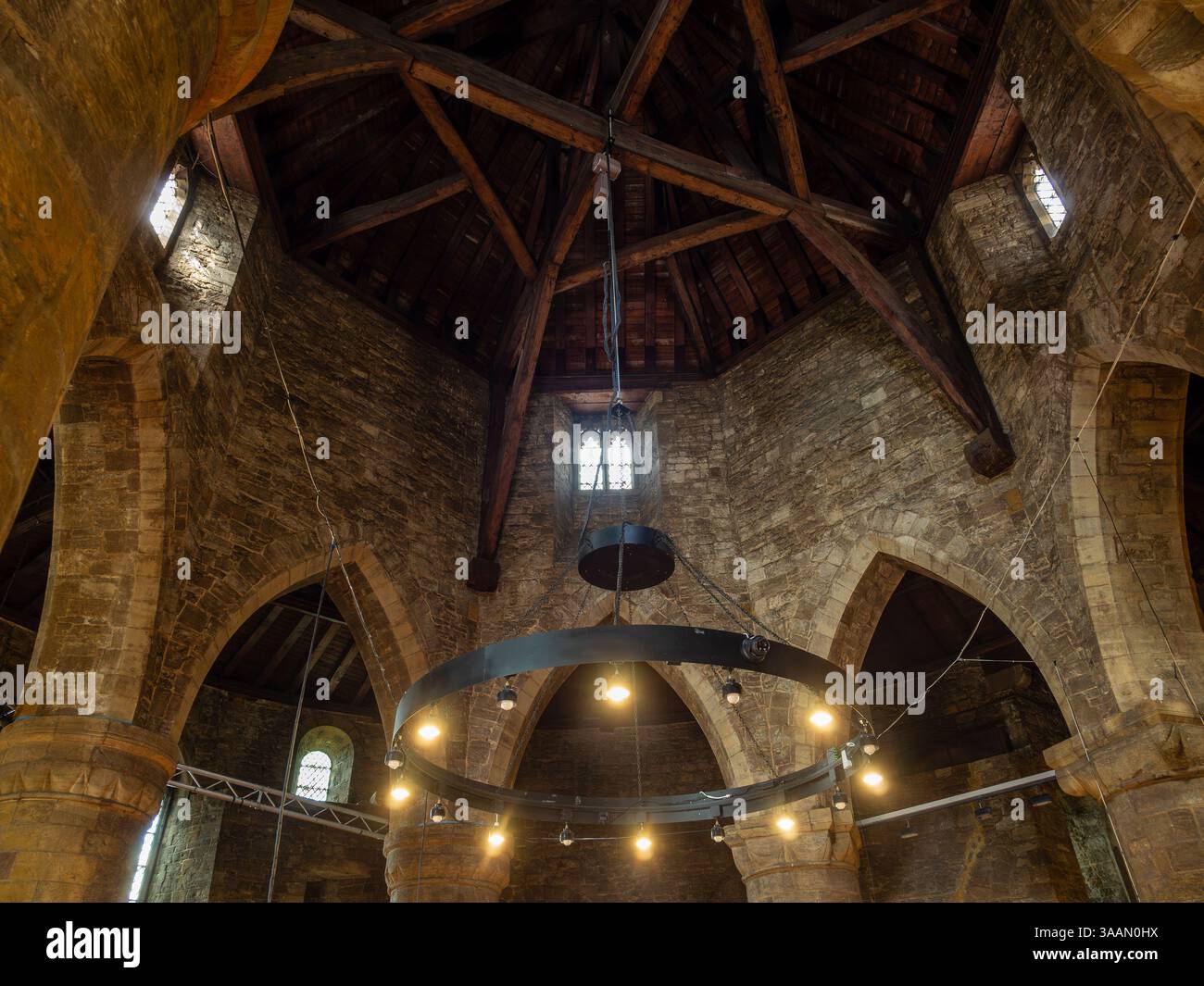XIIe siècle intérieur de l'église de St Sepulchre, Northampton, Royaume-Uni Banque D'Images