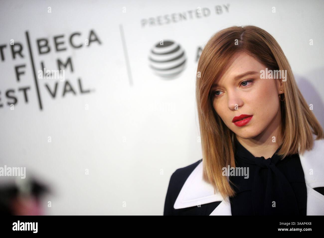 NEW YORK, NY - 21 AVRIL : Lea Seydoux assiste à la première de 'Zoe' lors du Tribeca film Festival 2018 au BMCC Tribeca PAC le 21 avril 2018 à New York City....personnes : Lea Seydoux (crédit image : © SMG via ZUMA Wire) Banque D'Images