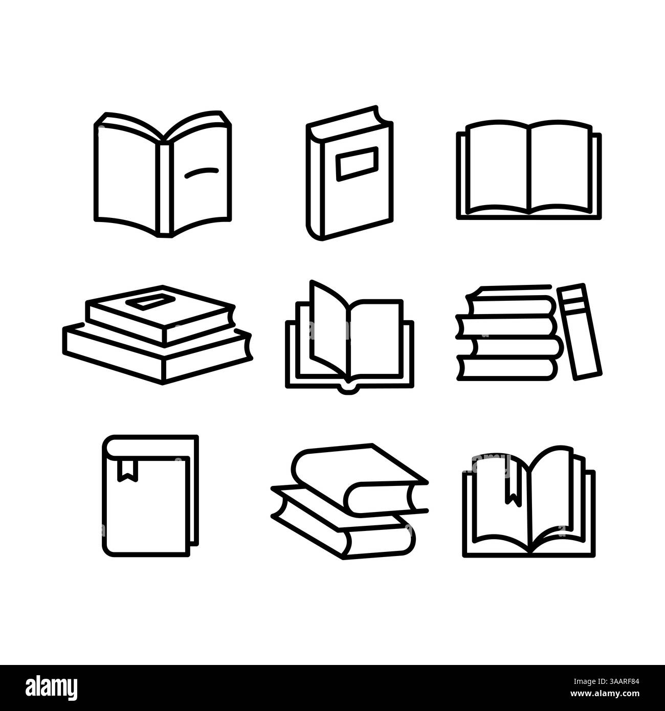 Jeu d'icônes de livre, jeu d'icônes de livre sur fond blanc isolé Illustration de Vecteur