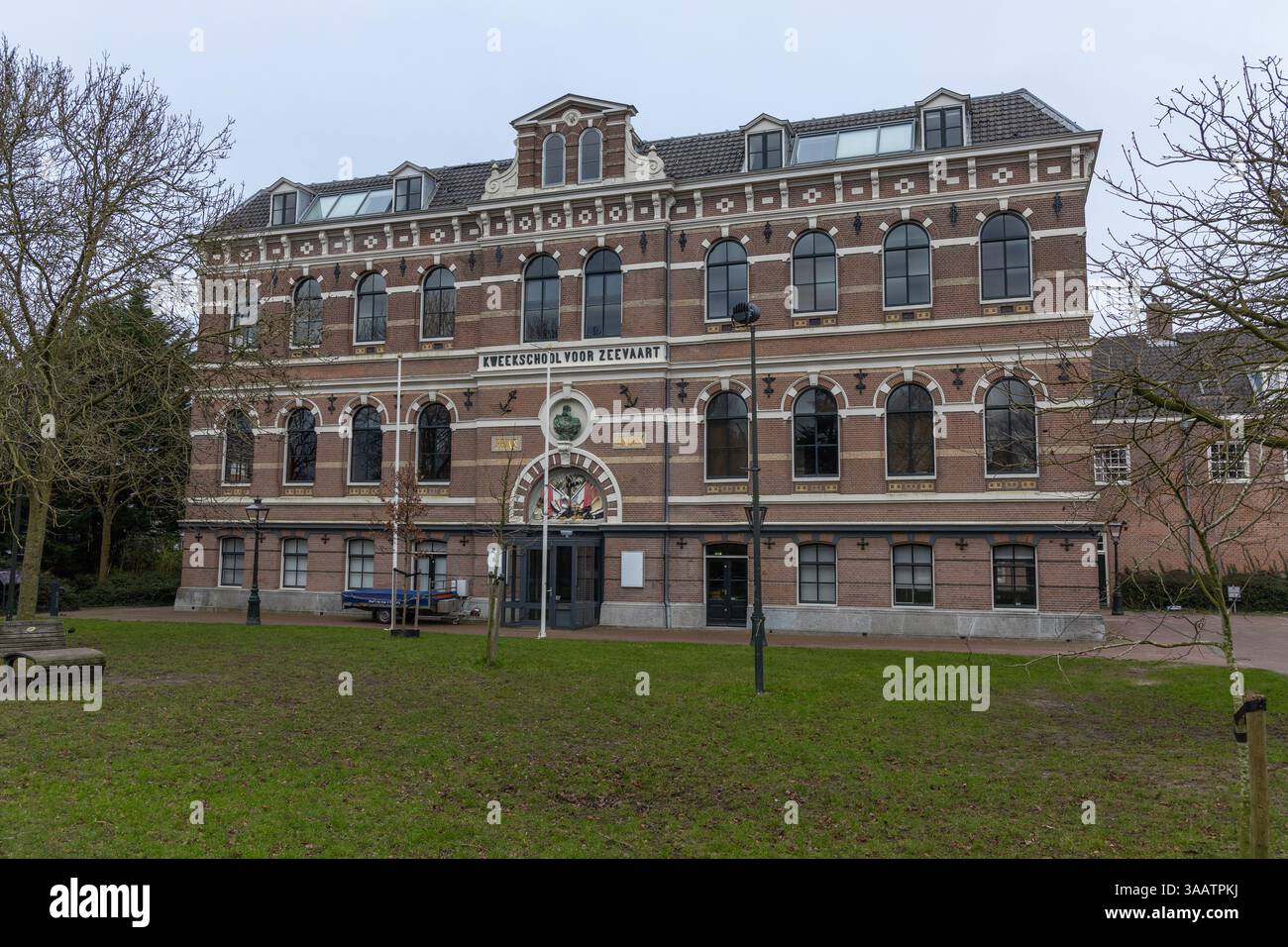 Leiden, pays-Bas. 26 janvier 2025. Bâtiment Collège nautique pour la navigation maritime 'Kweekschool voor Zeevaart' Banque D'Images