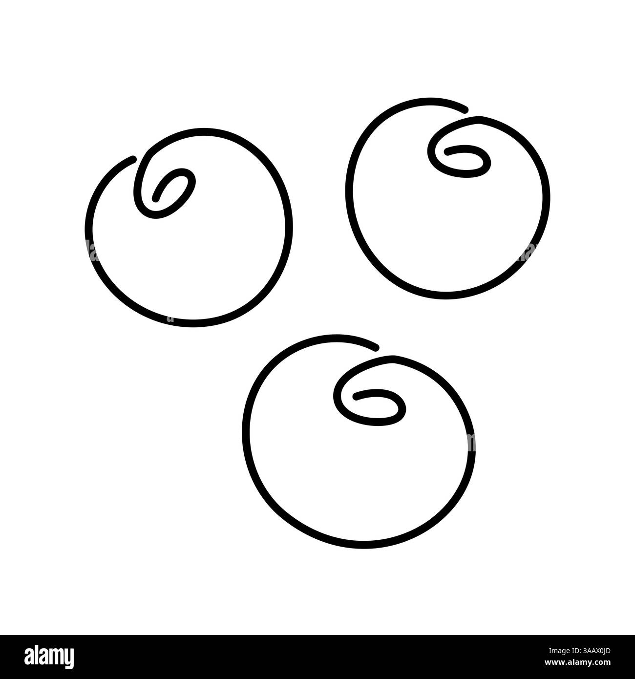 Illustration de fruits de baies de myrtille. Icône de ligne unique. Cerise au trait. Illustration d'une ligne de whortleberry BOG. Vector Outline fruit isolé sur fond blanc Illustration de Vecteur