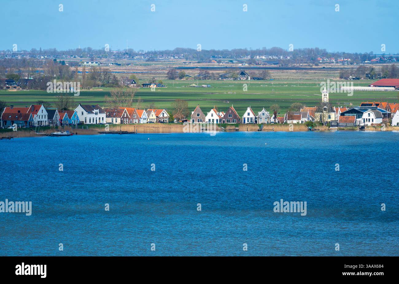 Village hollandais idyllique de Durgerdam en Hollande du Nord, pays-Bas Banque D'Images
