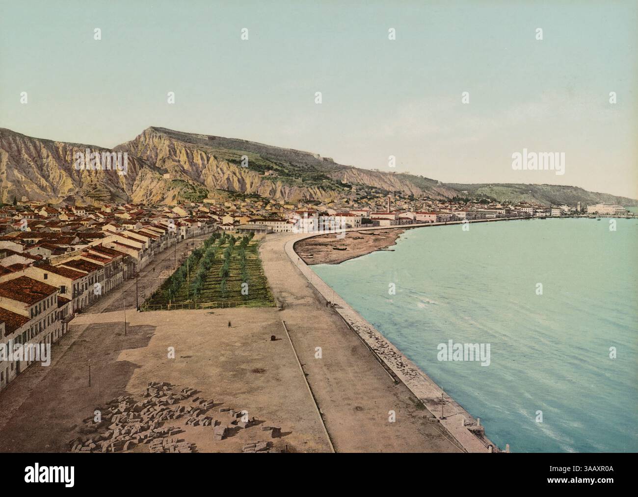 Tirage photochrom de Zakynthos, Grèce. Banque D'Images