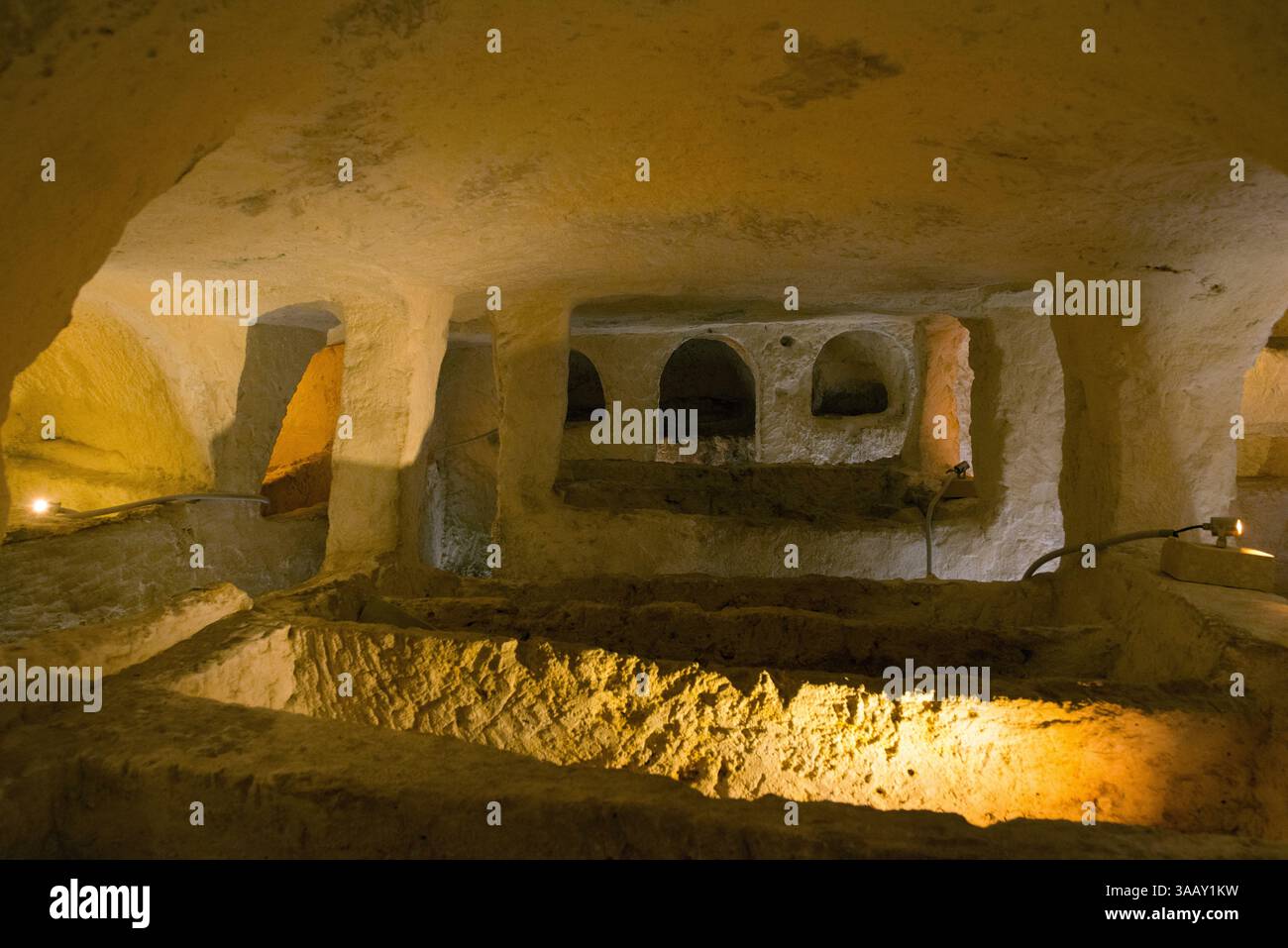 Malte, Rabat, Mdina, constituent les catacombes de Paul, les plus anciennes et les plus grandes preuves du christianisme sur les îles maltaises. Banque D'Images