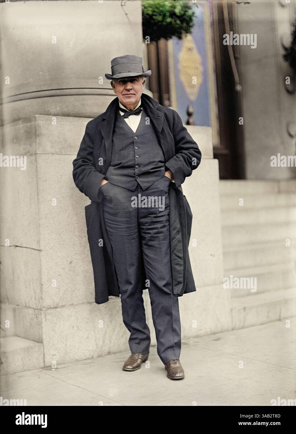 Un portrait de Thomas Edison. Circa 1911. Créé par Harris & Ewing. Banque D'Images