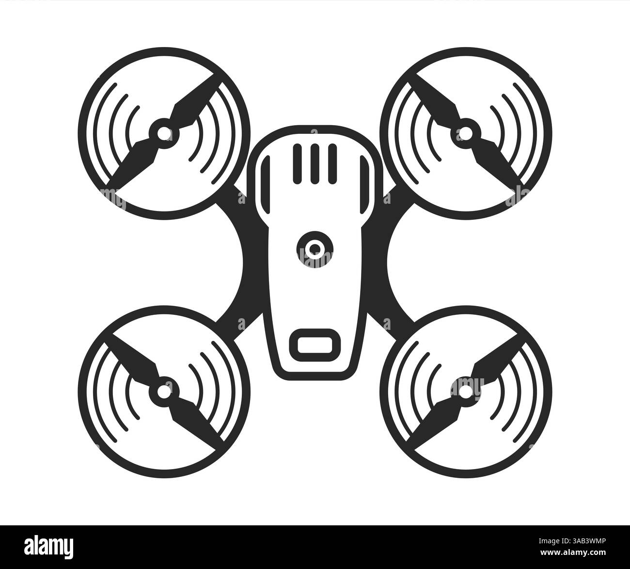Icône simple Quadcopter sur fond blanc. Illustration vectorielle. Illustration vectorielle Illustration de Vecteur