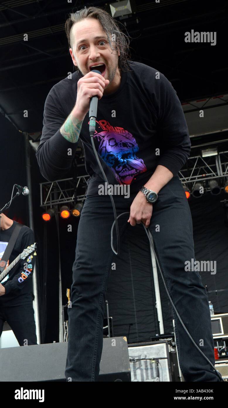 12 mai 2018 : le chanteur Randall Stephens du groupe Big Story se produit au Northern invasion Music Festival à Somerset, Wisconsin. Ricky Bassman/Cal Sport Media(image de crédit : &copy ; Ricky Bassman/CSM via ZUMA Wire) Banque D'Images