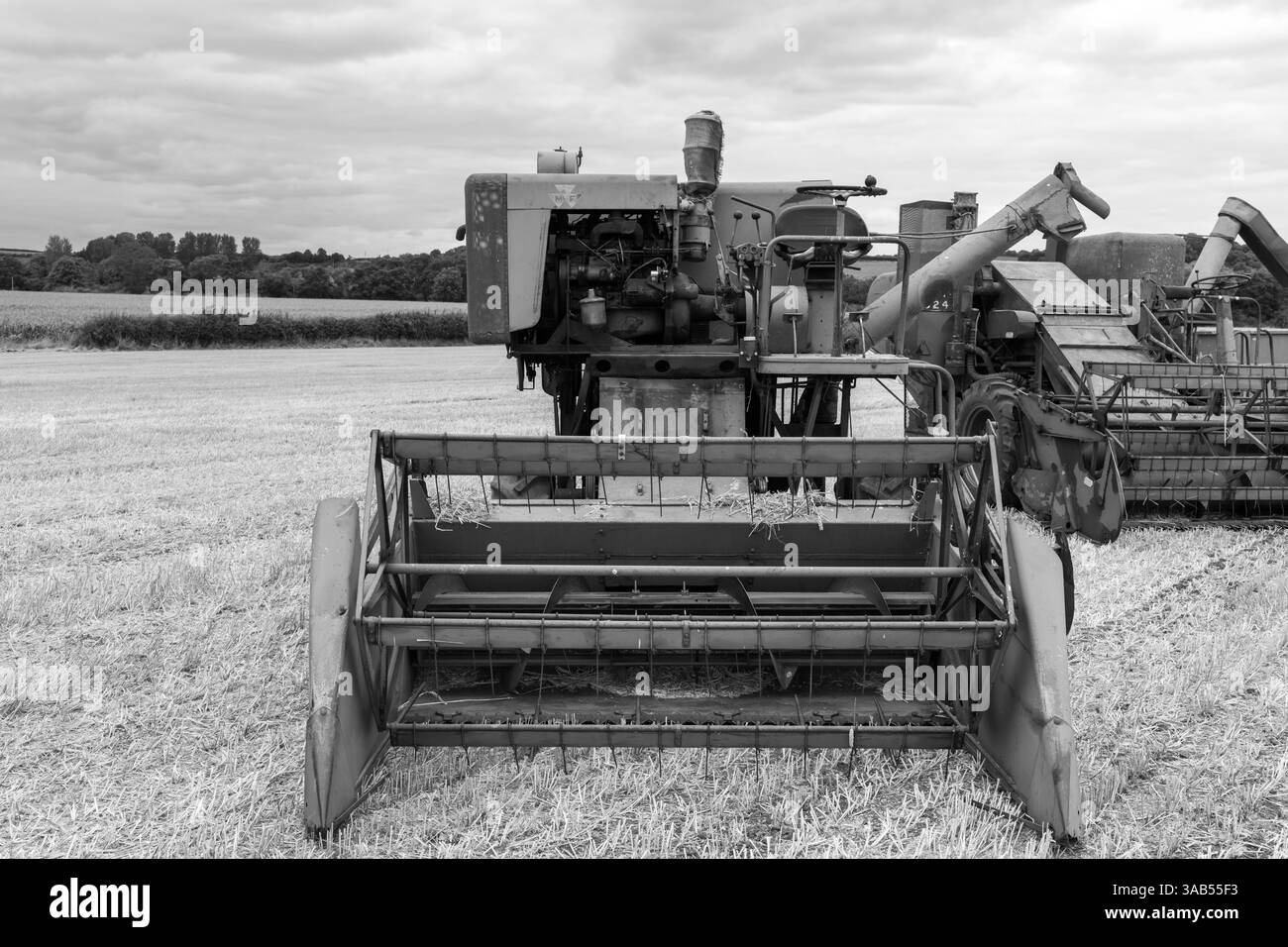 Haselbury Plucknet.Somerset.Royaume-Uni. 17 août 2024.Une moissonneuse-batteuse Massey Ferguson 31 est présentée lors d'un événement agricole de Yesterdays Banque D'Images