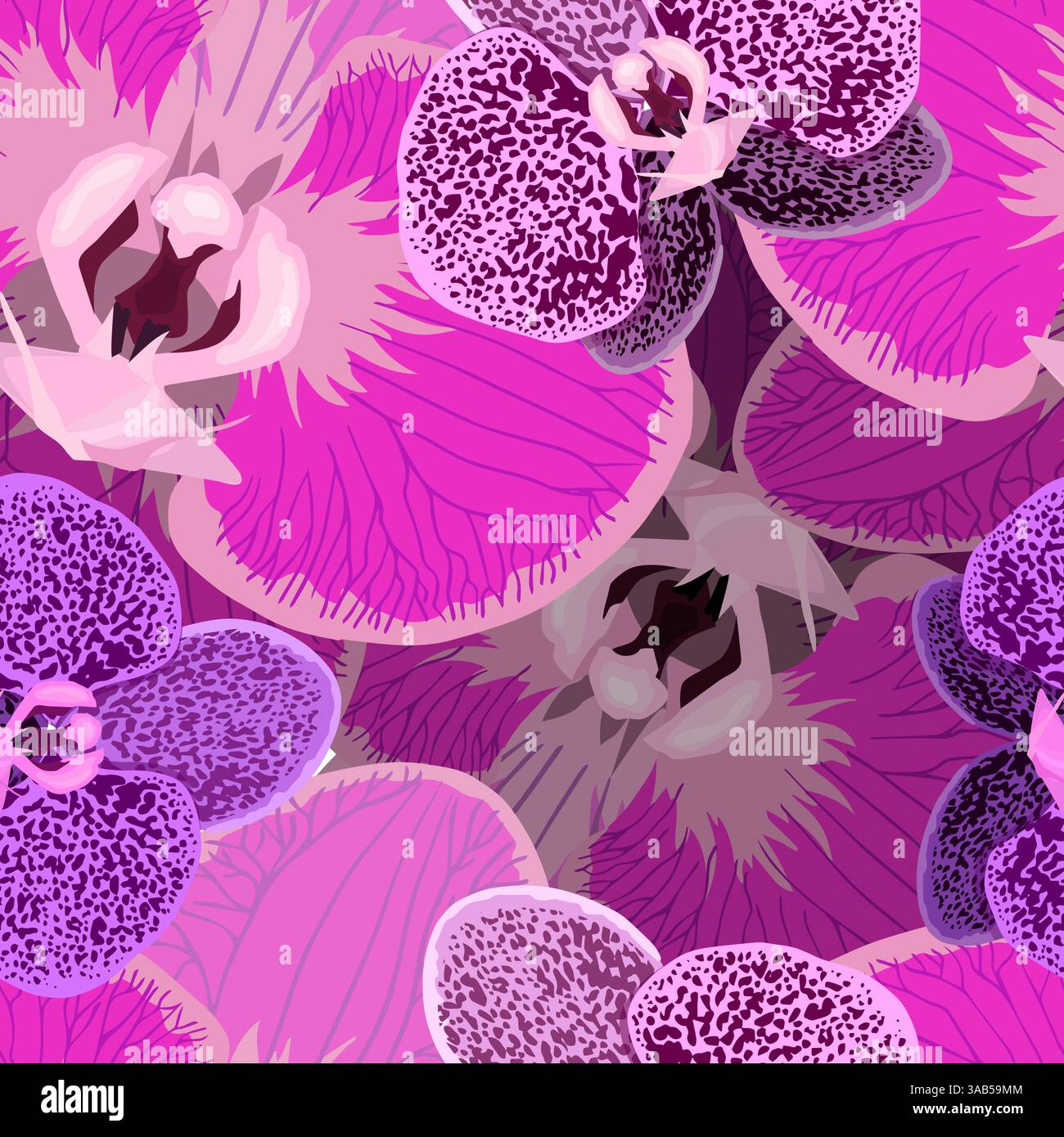 Fond sans couture orchidée. dessin à la main. Pas ai, illustration vectorielle Illustration de Vecteur