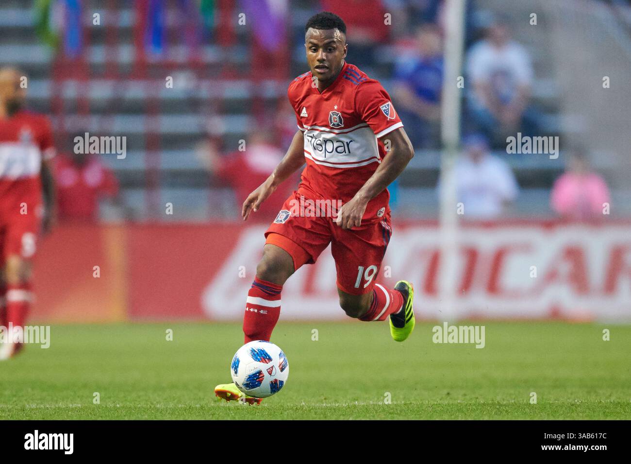 9 juin 2018 - il, USA - Bridgeview, il - samedi 09 juin 2018 : le Chicago Fire joue la New England Revolution dans un match de la Major League Soccer (MLS) au Toyota Park. (Crédit image : © Robin Alam/ISIPhotos via ZUMA Wire) Banque D'Images