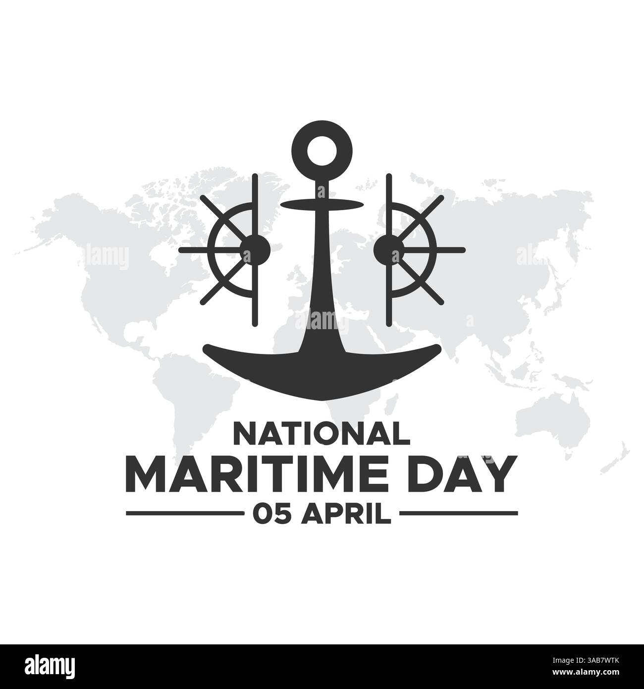 Conception de modèle vectoriel de la Journée maritime nationale. Journée maritime nationale. Illustration vectorielle de la direction et de l'ancre du navire. Convient aux modèles, bannières, Illustration de Vecteur