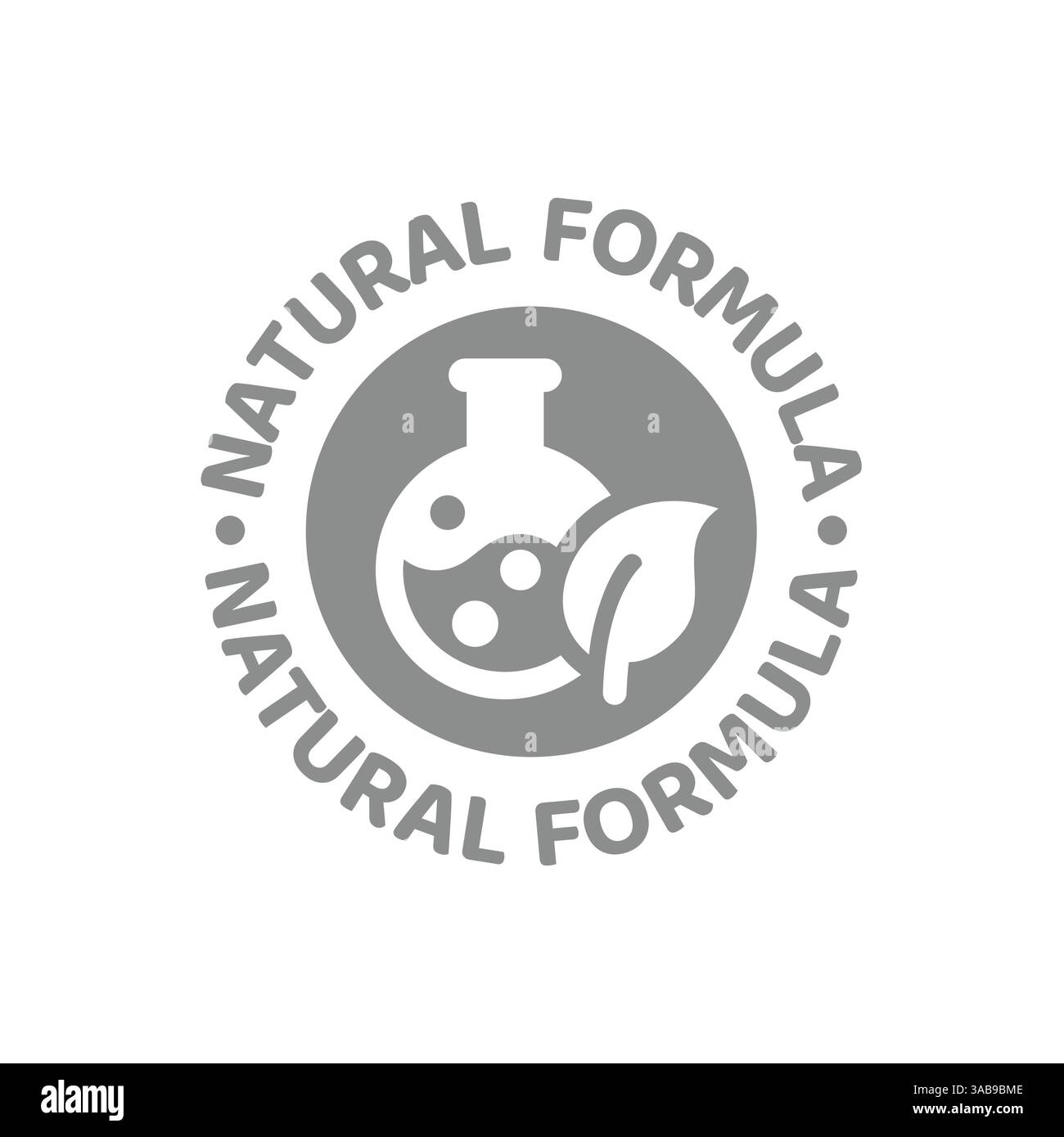 Étiquette vectorielle de formule naturelle. Autocollant ou timbre pour cosmétiques et soins de la peau. Illustration de Vecteur