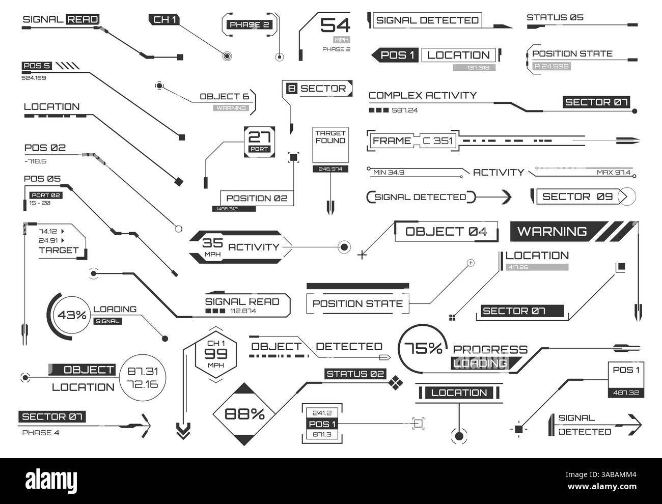 Appelez des titres, des pointeurs, des éléments infographiques cibles. Interface utilisateur futuriste. Graphique virtuel. Eléments vectoriels infographiques. Tableau de bord numérique PA Illustration de Vecteur