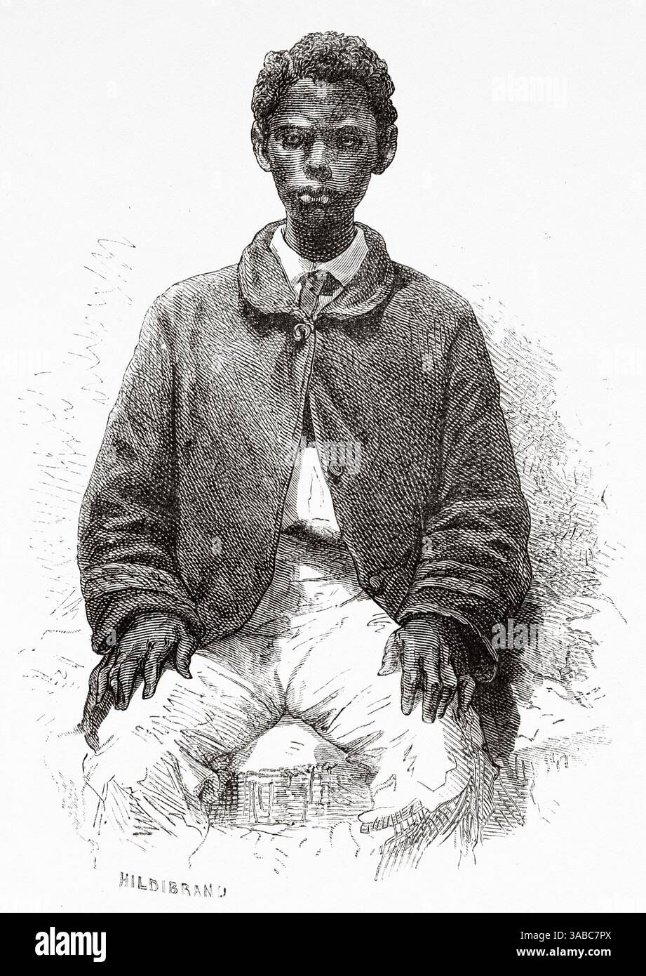 Sénégalais engagés, Sénégal, Afrique. Dessin d'Alphonse de Neuville (1835-1885) croisière sur les côtes africaines en 1868 par le vice-amiral Alphonse Fleuriot de Langle (1809 - 1881) le Tour du monde 1872 Banque D'Images