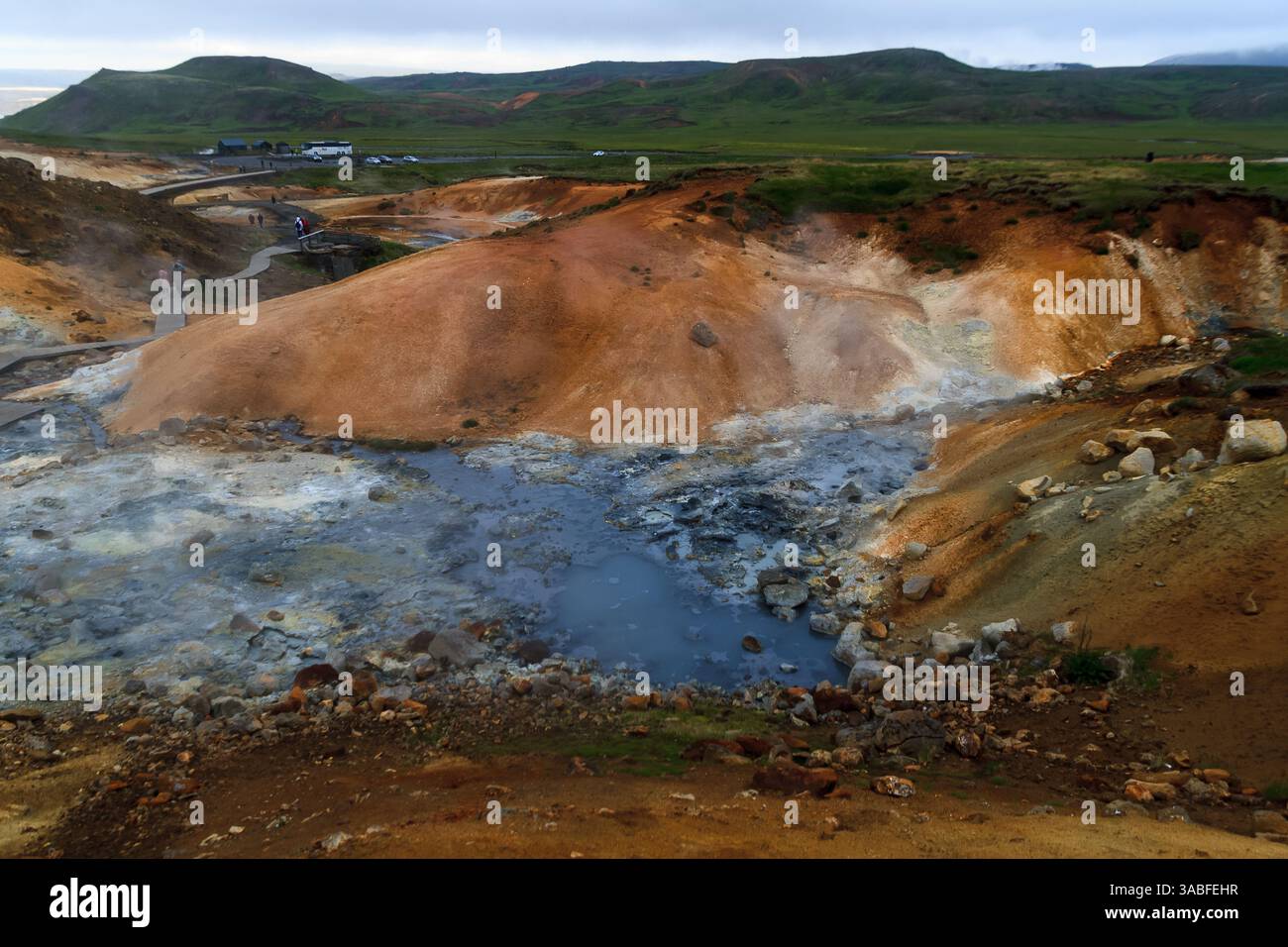 Sources thermales de Gunnuhver, Géoparc mondial UNESCO de Reykjanes, péninsule de Reykjanes, Islande Banque D'Images