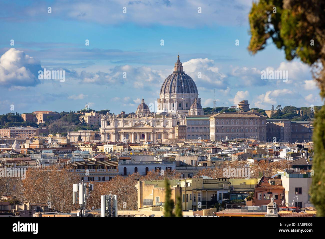 Le dôme du Cathedram Saint-Pierre. Vue sur le paysage urbain. Rome, Italie Banque D'Images