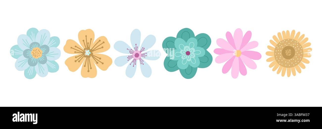 Illustration vectorielle florale colorée de fleurs Illustration de Vecteur