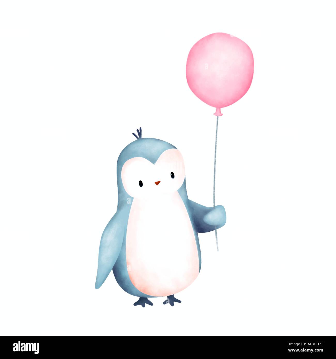 Mignon bébé pingouin clipart dessin animé. Illustration arctique animale isolée. Anniversaire enfants événement célébrer Banque D'Images