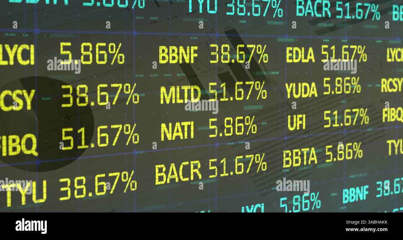 Image des statistiques et du traitement des données financières Banque D'Images