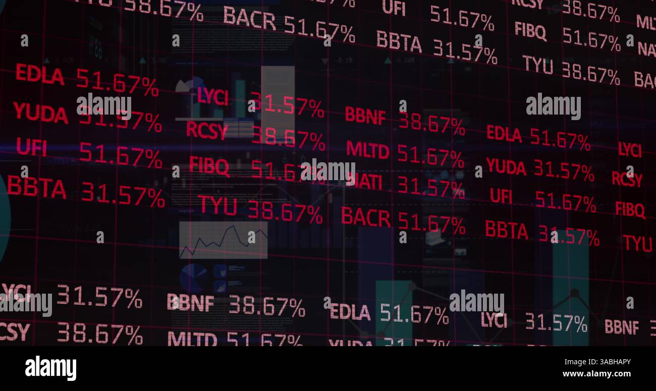 Image des statistiques et du traitement des données financières Banque D'Images