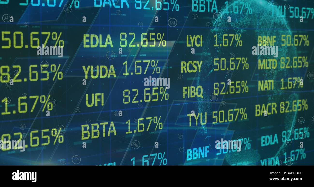 Image des statistiques et du traitement des données dans le monde entier Banque D'Images