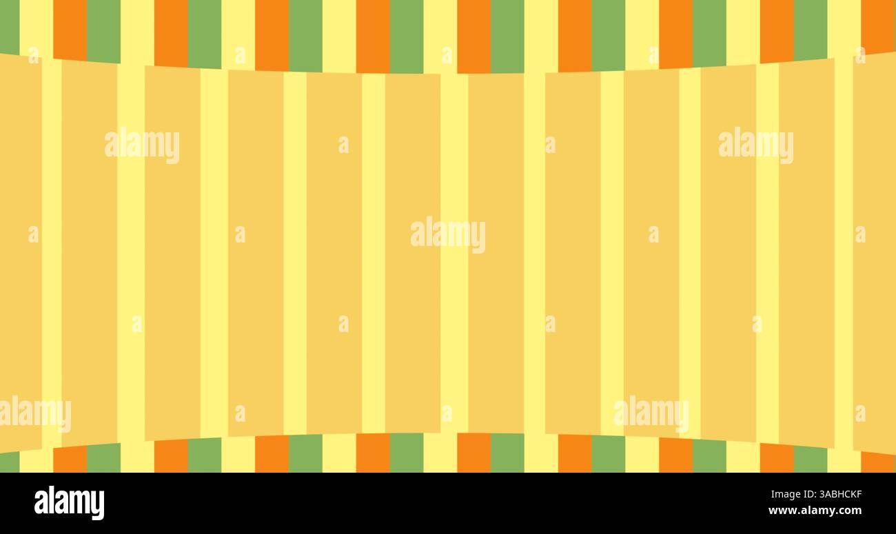 Image de bandes jaunes, rouges et vertes sur fond jaune Banque D'Images