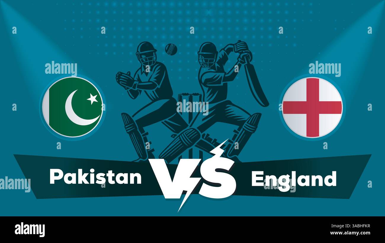Pakistan VS England match , Angleterre vs Pakistan Cricket match concept avec illustration créative Illustration de Vecteur