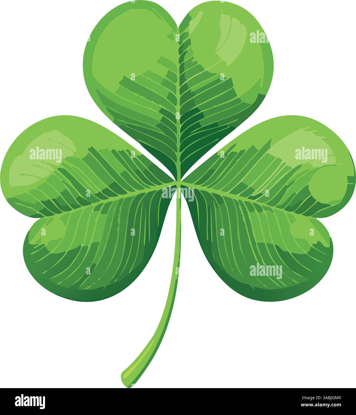 Icône de trèfle à quatre feuilles détaillée. Illustration de Vecteur