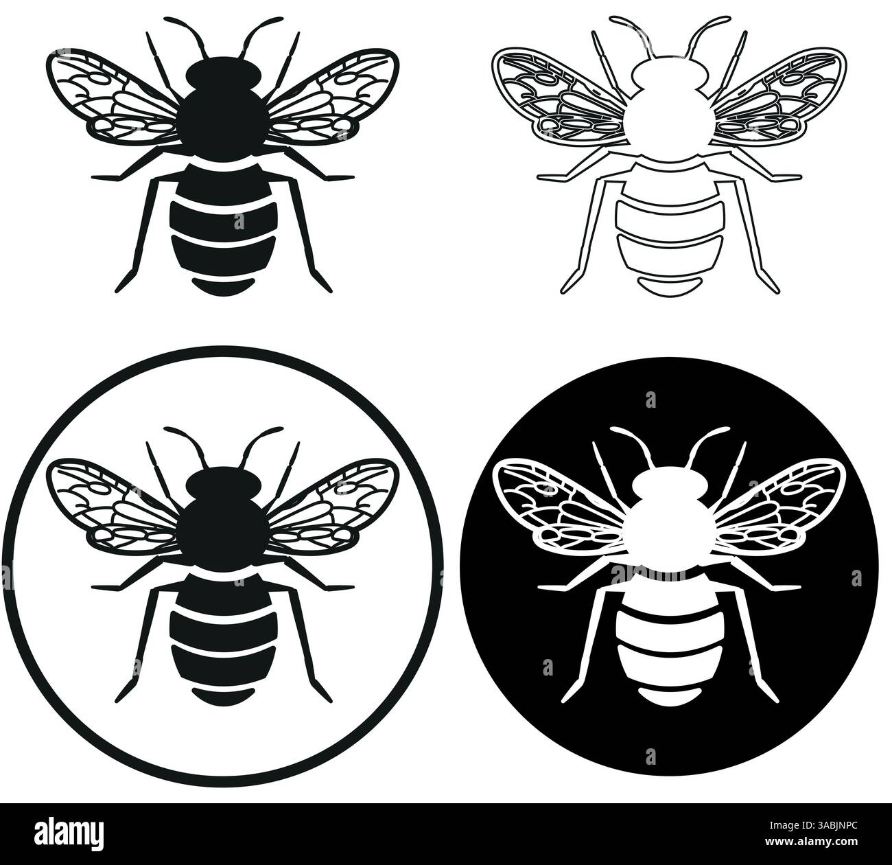 Illustration graphique conception d'une abeille, élément vecteur de faune de silhouette d'insecte Illustration de Vecteur